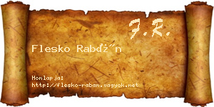 Flesko Rabán névjegykártya
